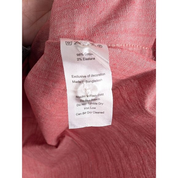 Jachs Shirt Mens Large Red Heritage Chambray Noho Short Sleeve Button-Down - Picture 6 of 10